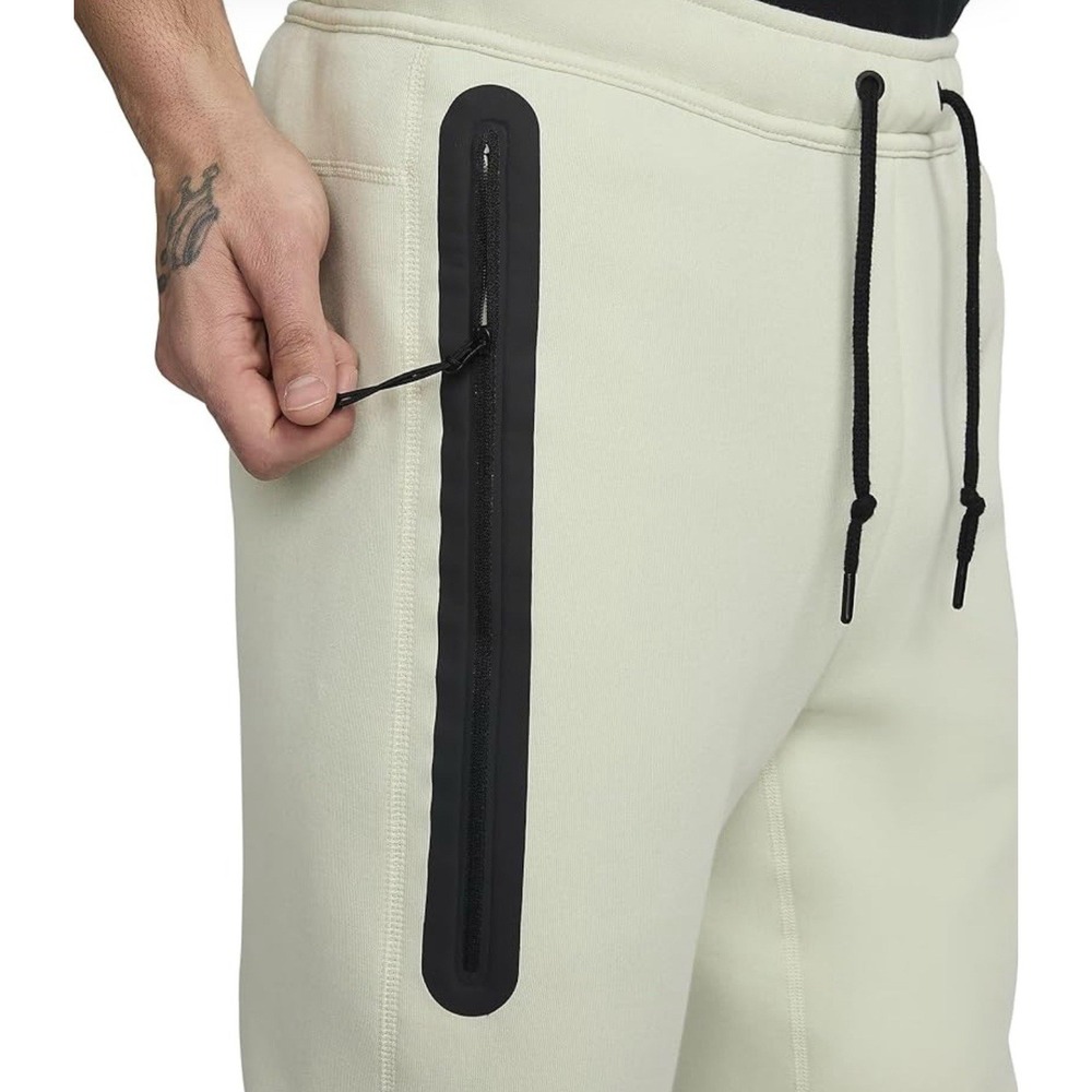 HM Sport Tech Fleece Shorts‎ Mens 3XL Beige Black Zipper Pockets 0861737 NEW